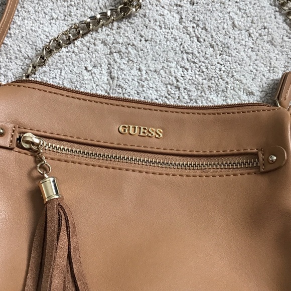 Guess Brown Crossbody Bag with Chain Strap - Picture 2 of 11